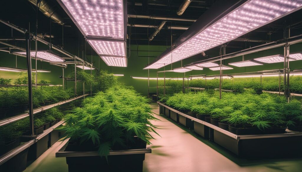 LED lights in cannabis production